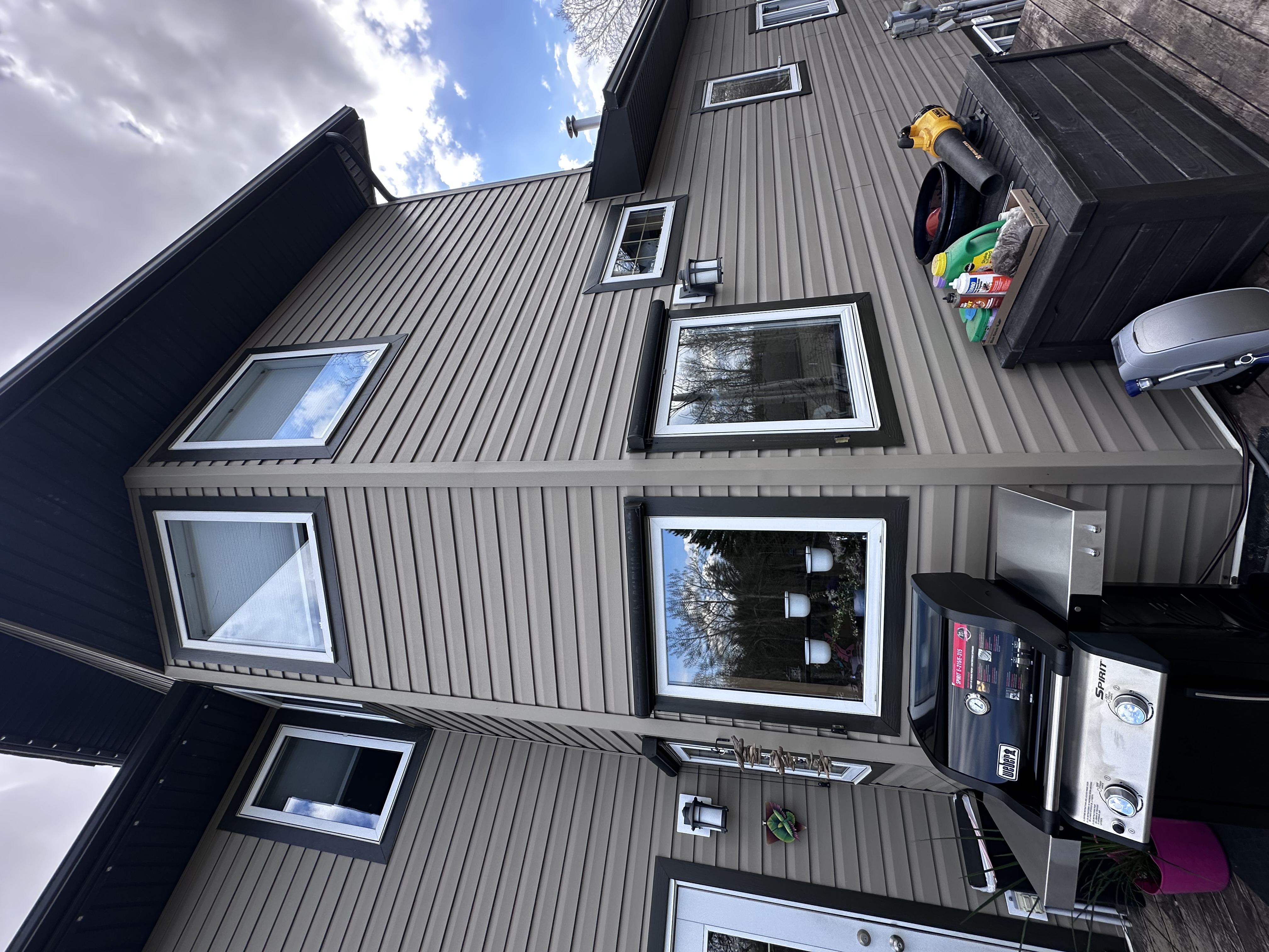 Sparkling clean windows on a two-story home